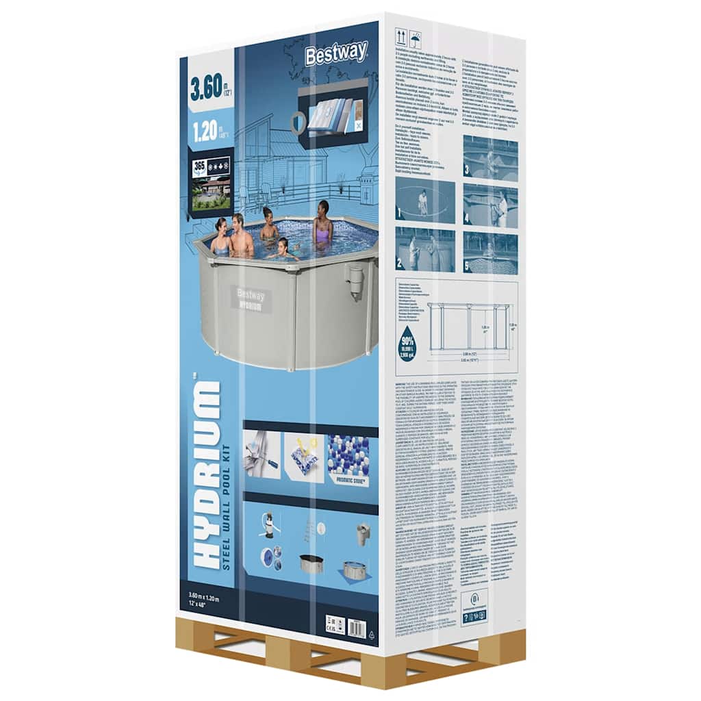 Hydrium Oberirdisches Frame-Pool Rund 360x120 cm