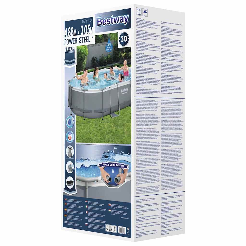 Power Stahlrahmen-Pool Set 488x305x107 cm