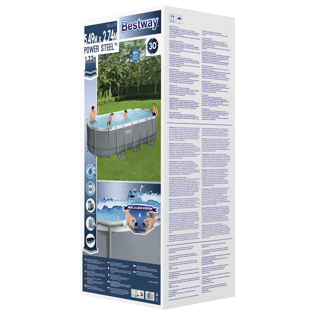 Power Steel Aufstellpool Oval 549x274x122 cm