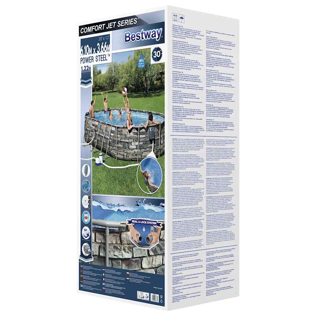 Pool-Set Power Steel Comfort Jet Series Oval 610x366x122 cm