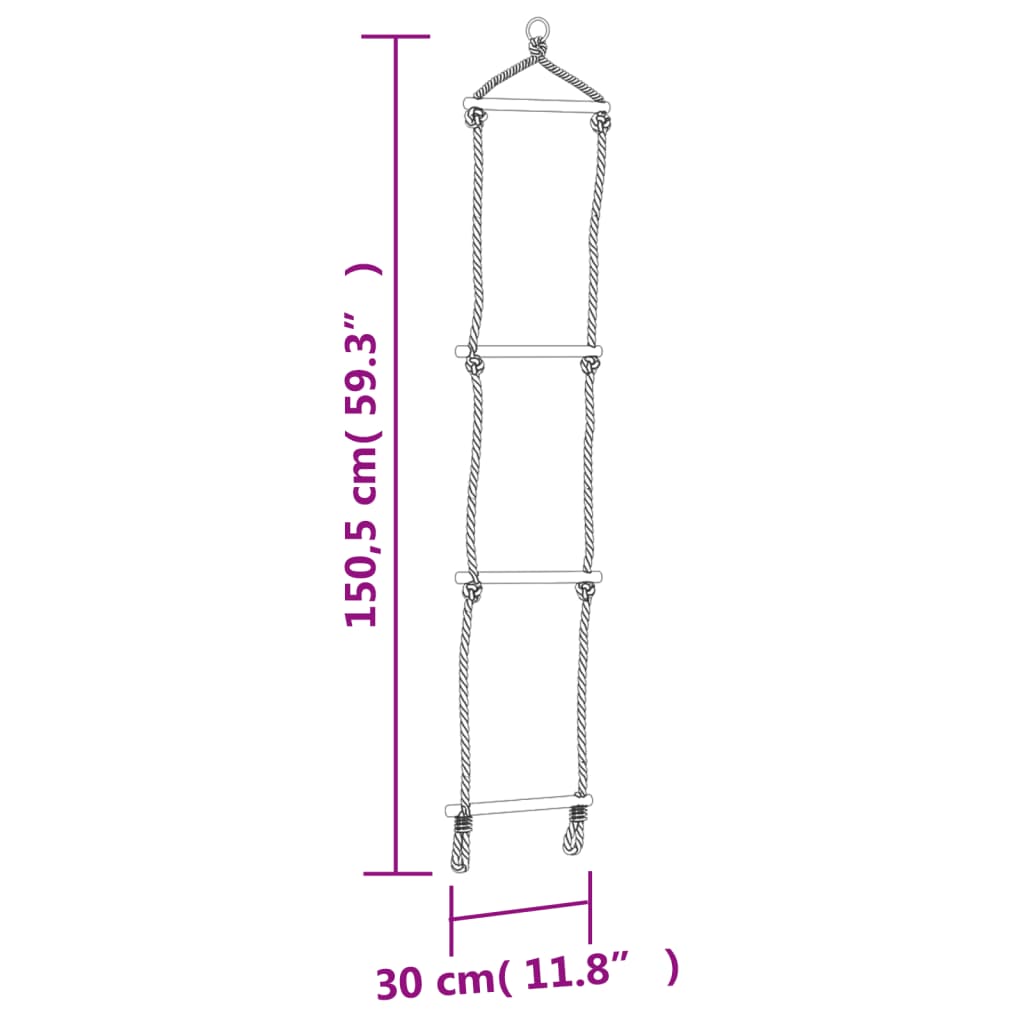 Schaukelsitz mit Seilleiter Blau 37x15 cm PE