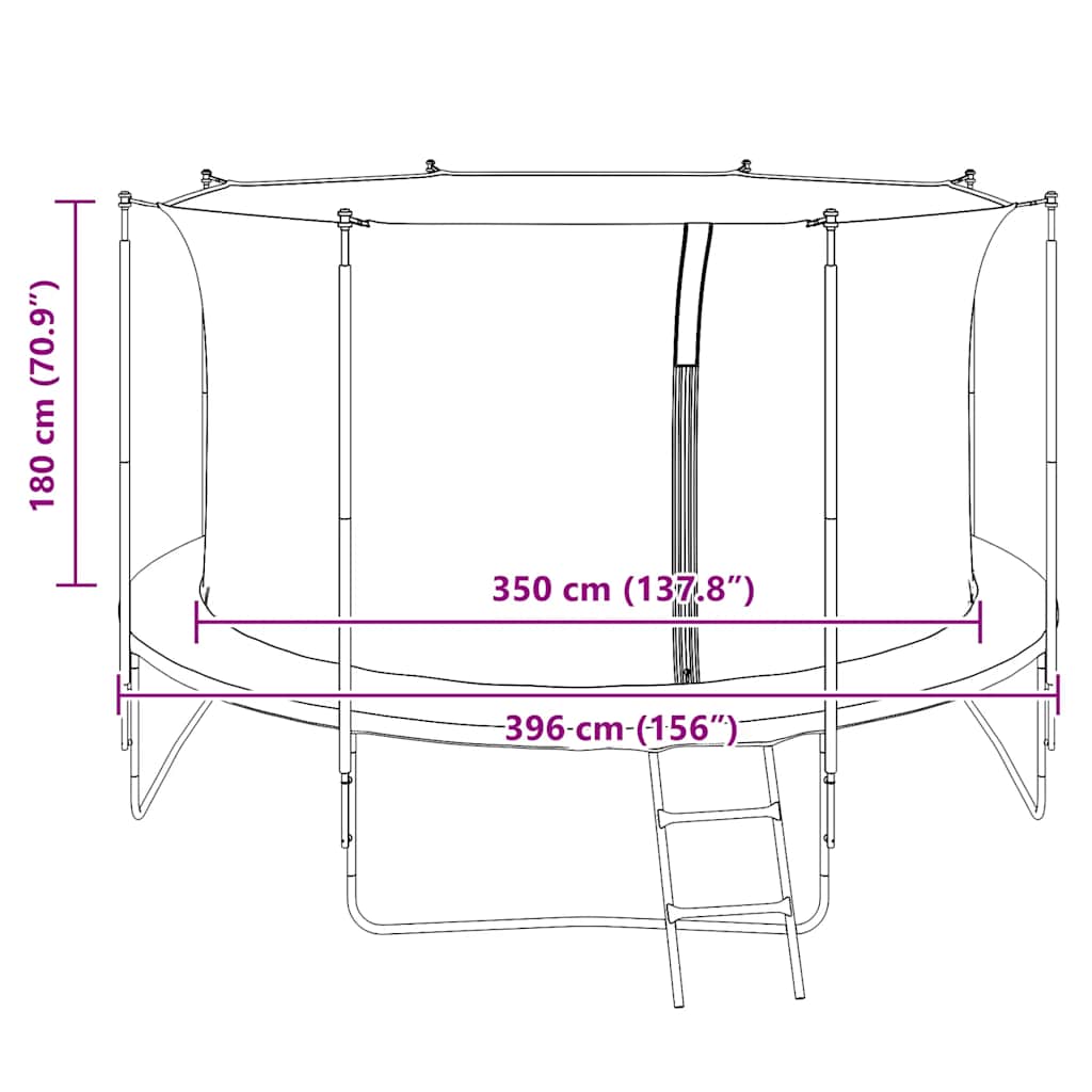 Sicherheitsnetz für 3,96 m Runde Trampoline