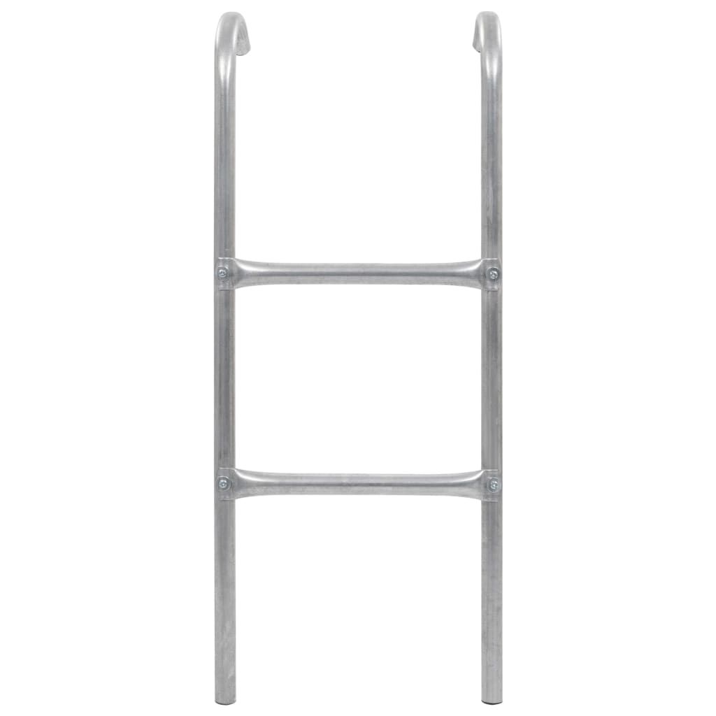2-stufige Trampolinleiter Stahl Silbern 72 cm (Geeignet für 65 cm Höhe)