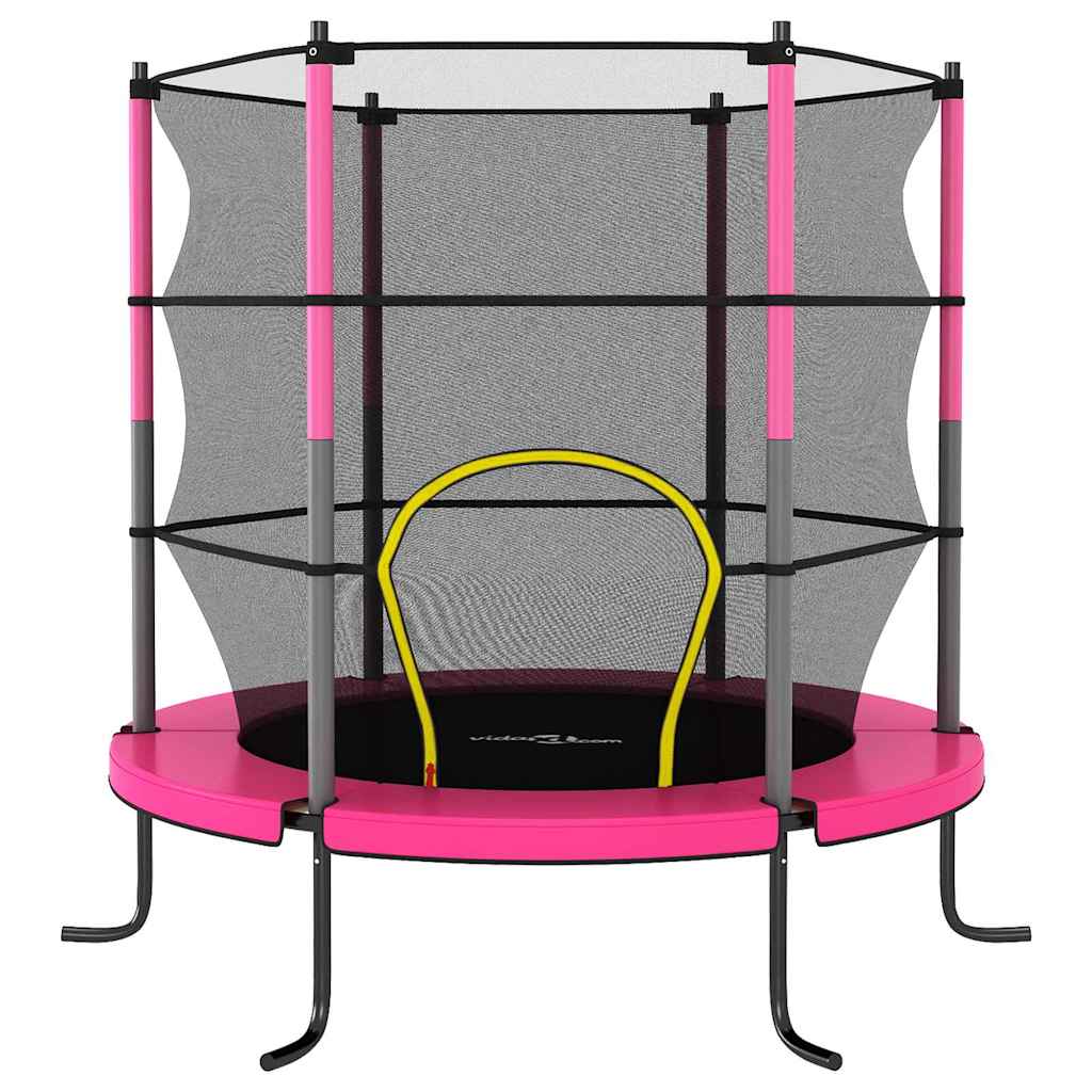 Trampolin mit Sicherheitsnetz Rund 140x160 cm Rosa