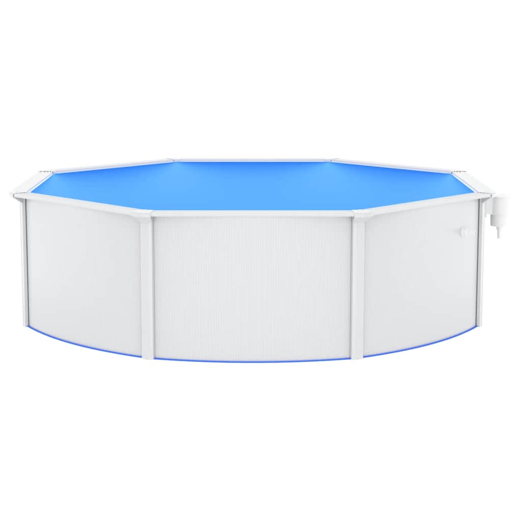Pool mit Stahlwand Rund 460x120 cm Weiß
