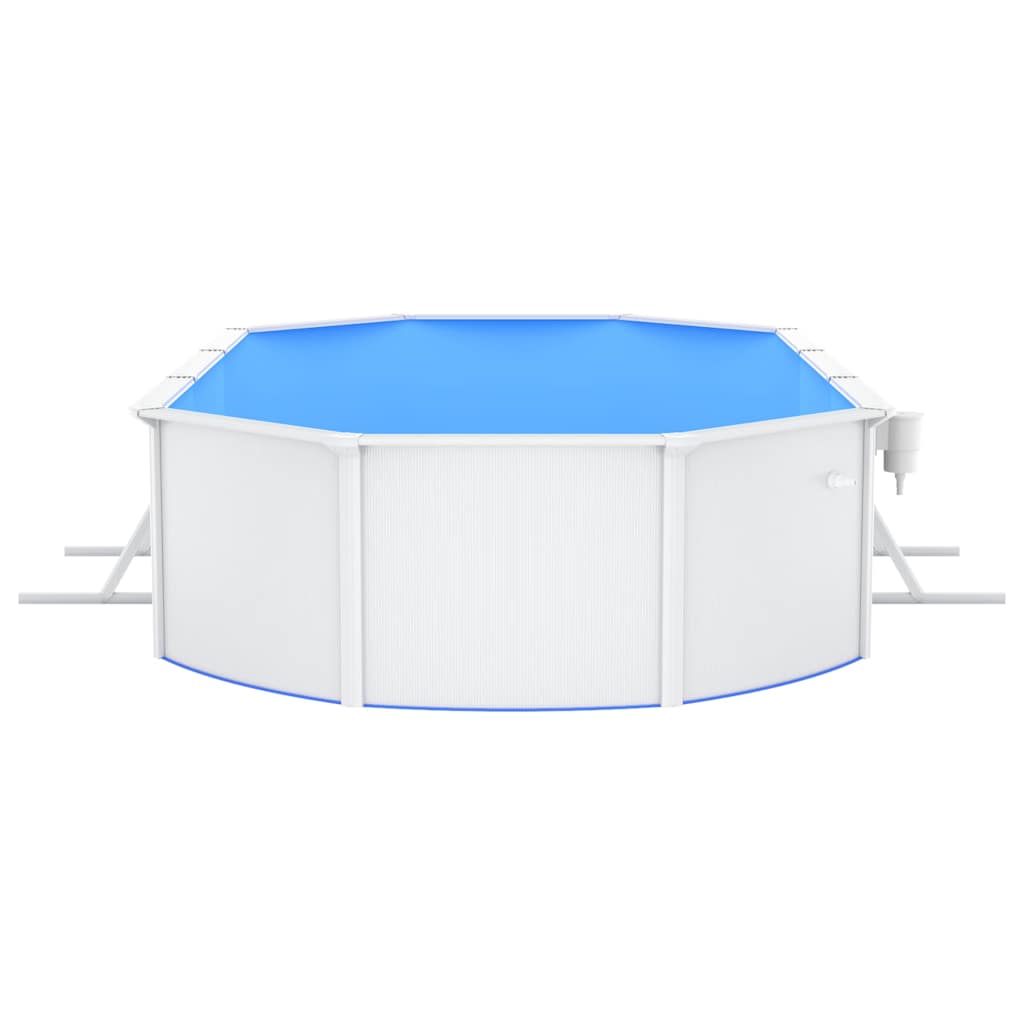 Stahlwand-Pool Oval 610x360x120 cm Weiß
