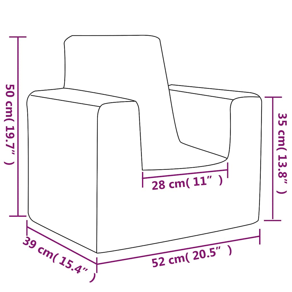 Kindersofa Anthrazit Weich Plüsch
