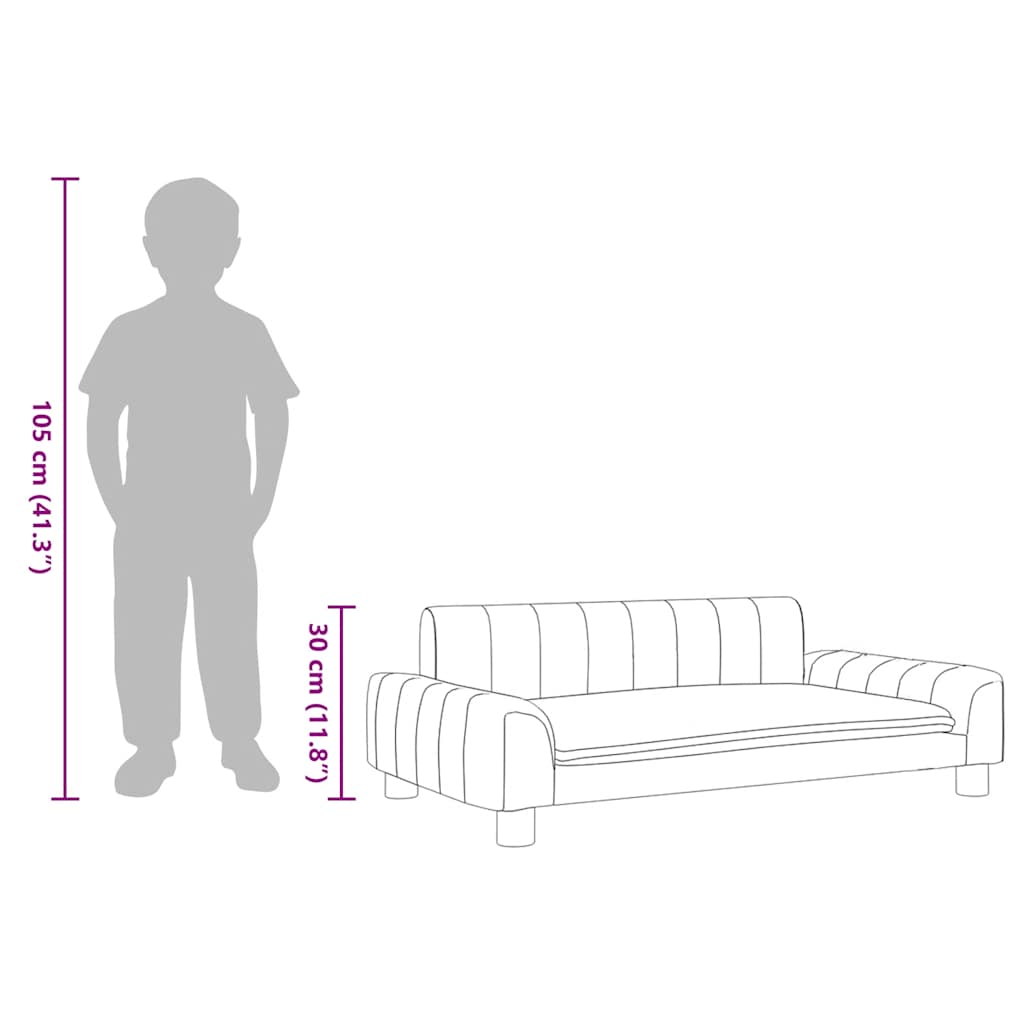 Kindersofa Taupe 90x53x30 cm Stoff