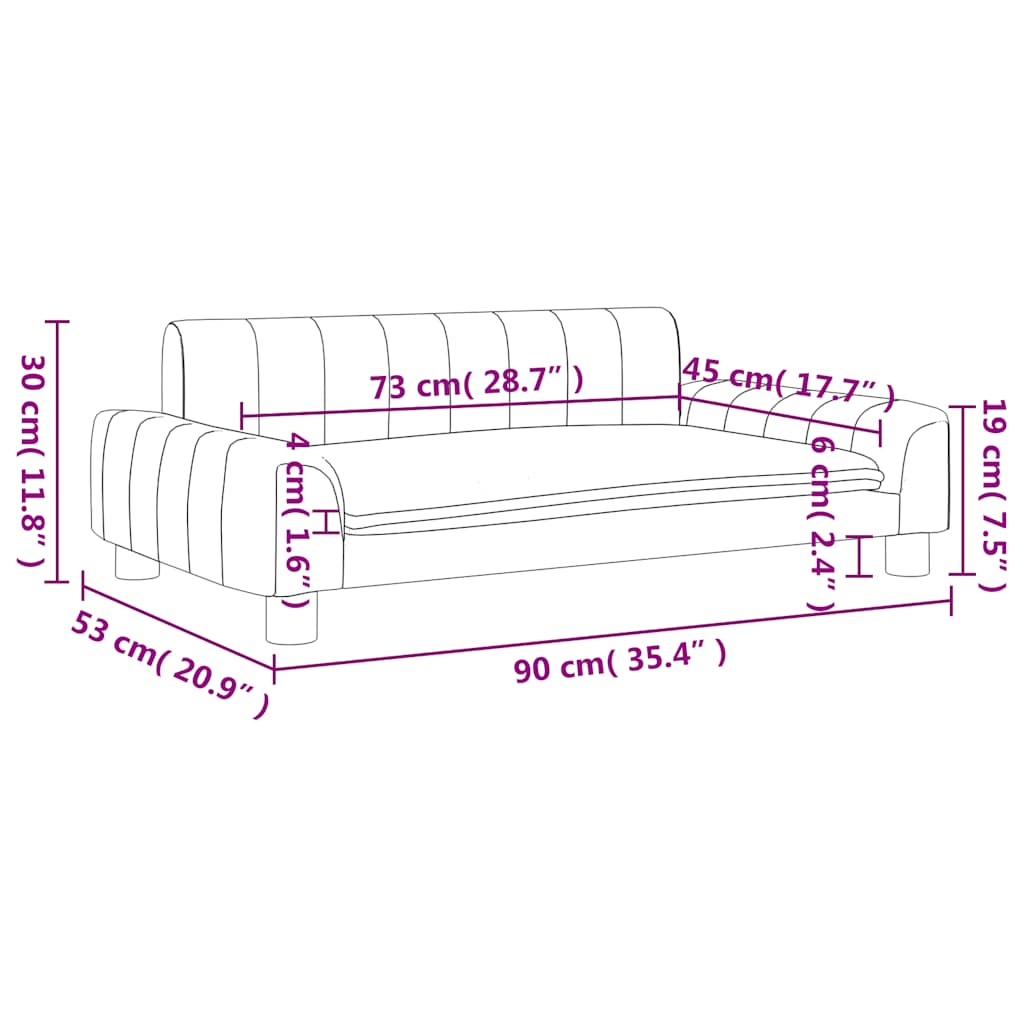 Kindersofa Grau 90x53x30 cm Kunstleder