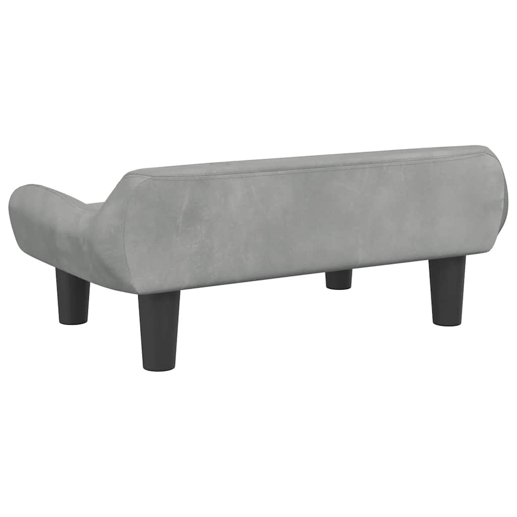 Kindersofa Hellgrau 70x40x24 cm Samt