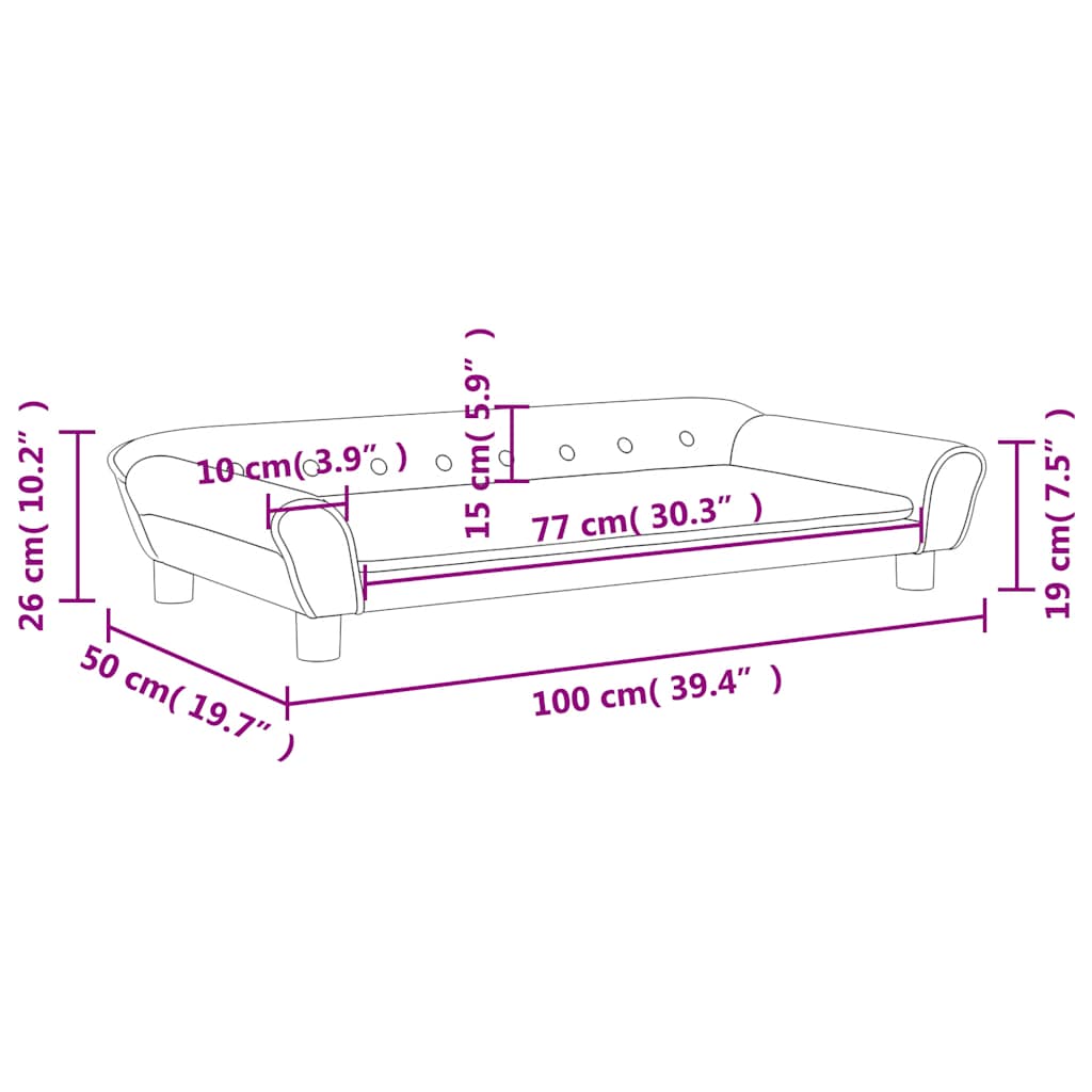 Kindersofa Schwarz 100x50x26 cm Samt