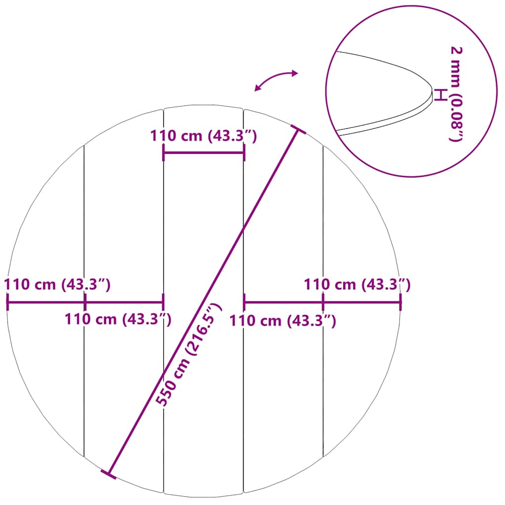 Pool-Bodentuch Hellgrau Ø550 cm Polyester Geotextil