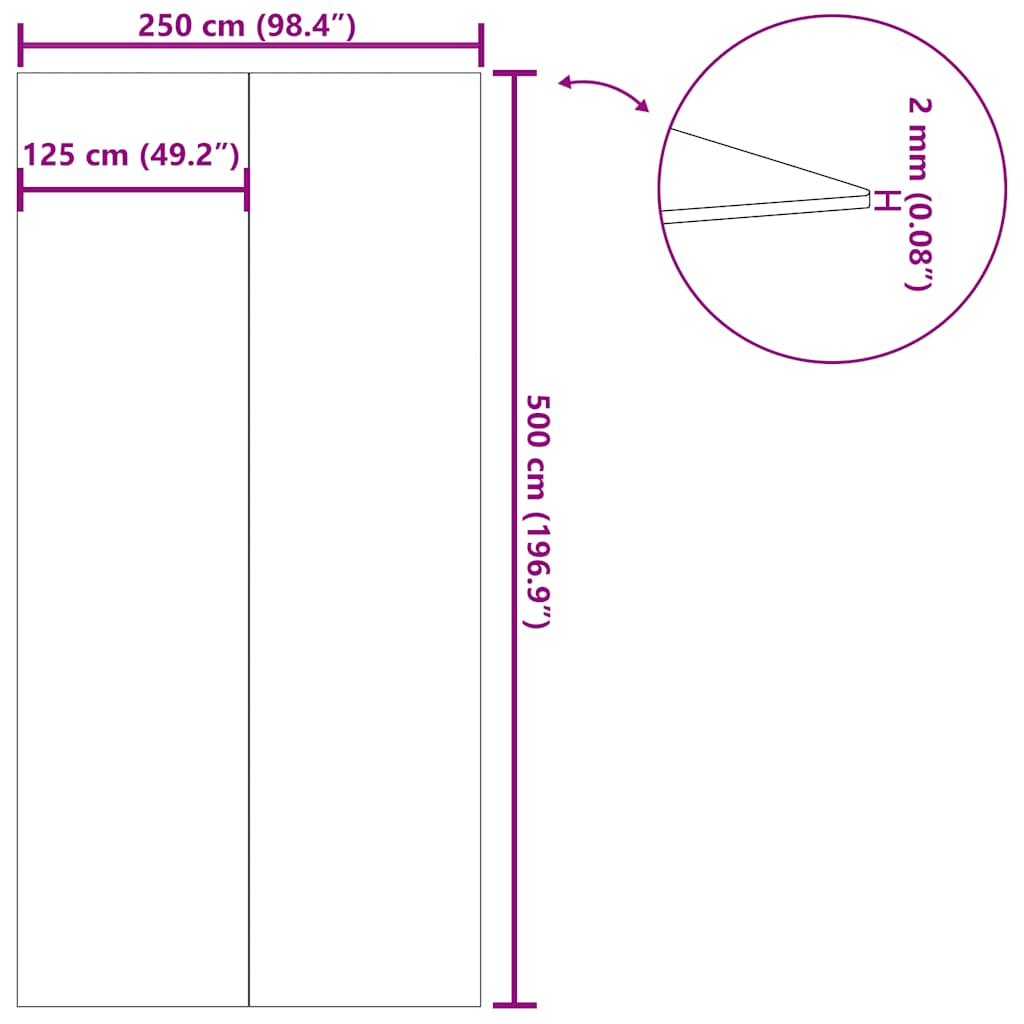 Pool-Bodentuch Hellgrau 500x250 cm Polyester Geotextil