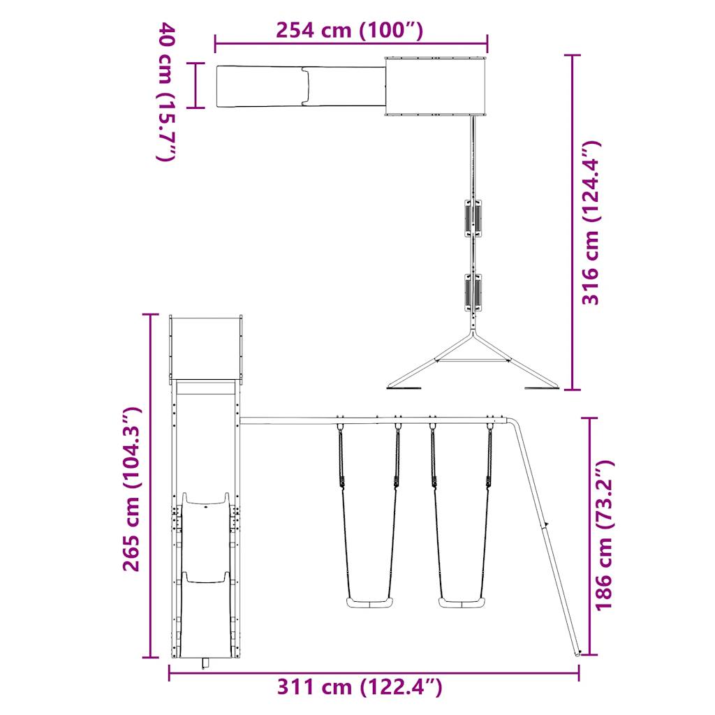 Spielturm Imprägniertes Kiefernholz