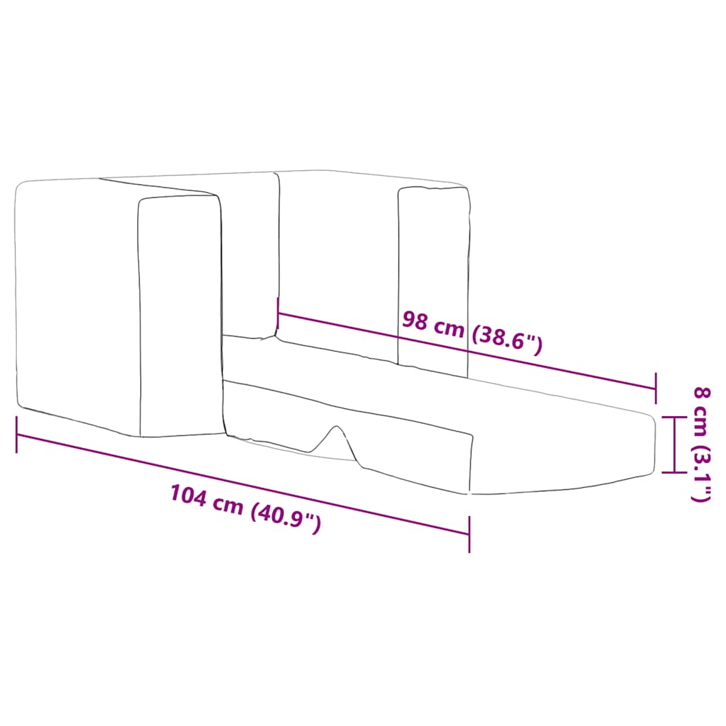 Schlafsofa für Kinder Hellgrau Weicher Plüsch