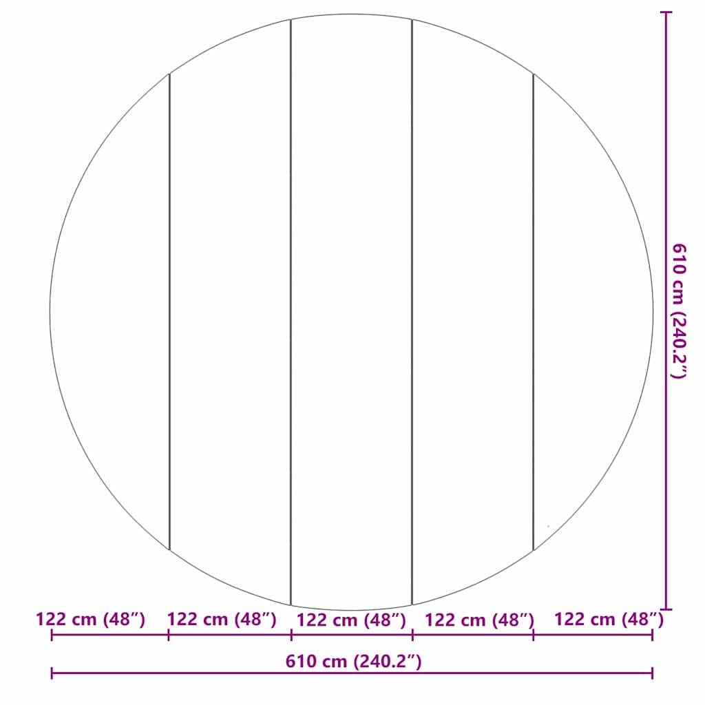 Bodenfolie für Pools Hellgrau Ø 610 cm Polyester-Geotextil