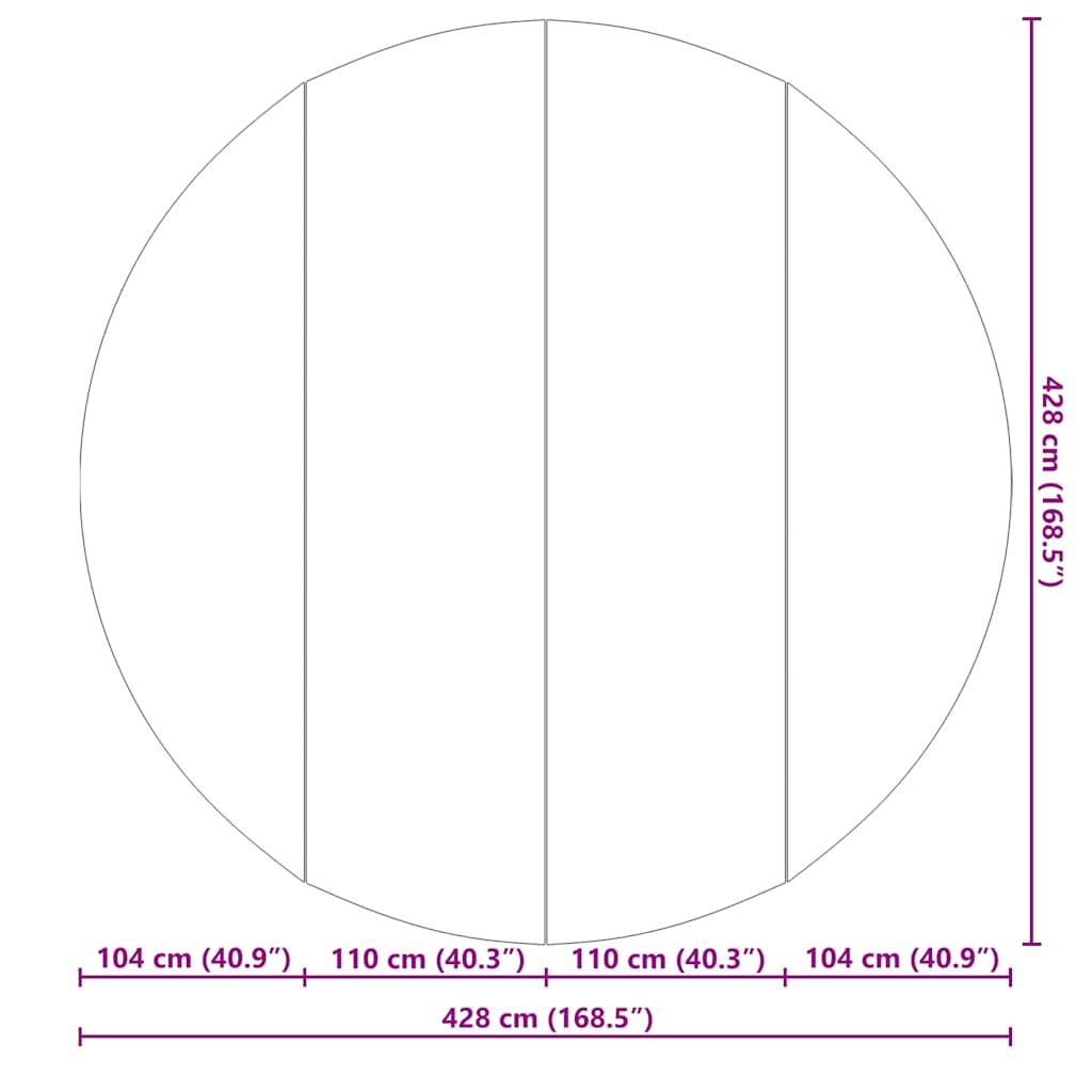 Bodenfolie für Pools Schwarz Ø 428 cm Polyester-Geotextil