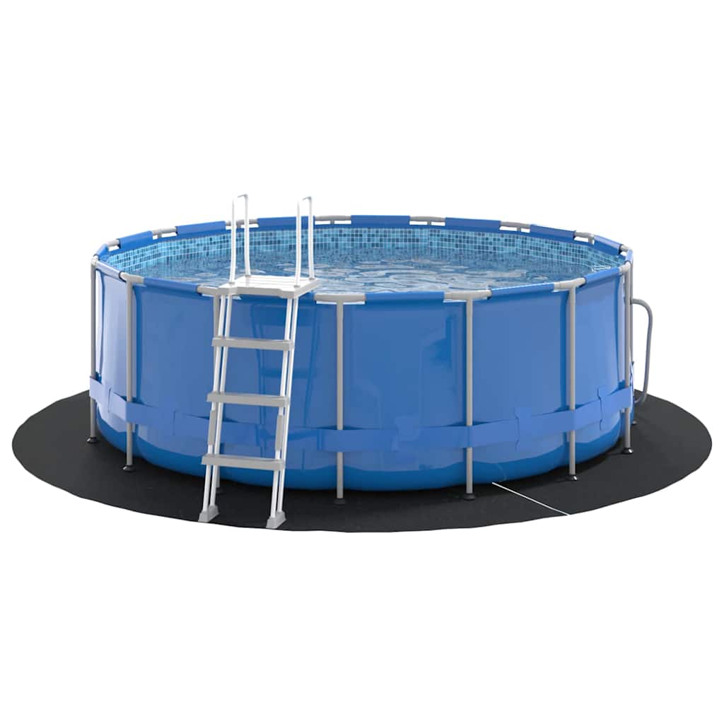 Bodenfolie für Pools Schwarz Ø 244 cm Polyester-Geotextil