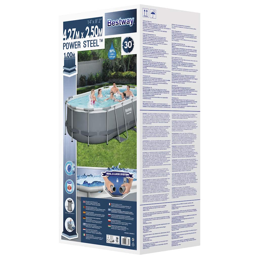 Power Steel Aufstellpool Oval 427x250x100 cm
