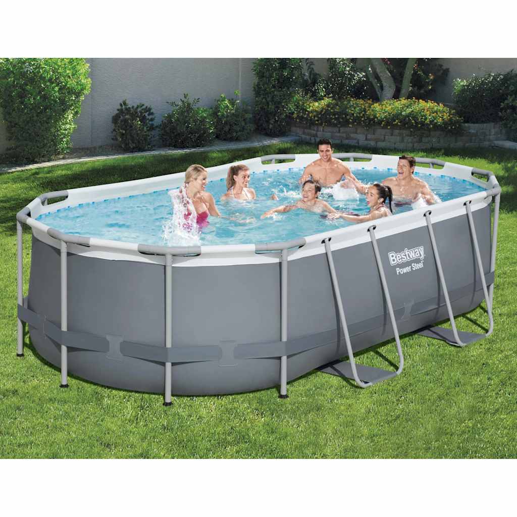 Power Steel Aufstellpool Oval 427x250x100 cm