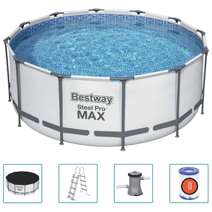 Steel Pro MAX Swimmingpool-Set Rund 366x122 cm