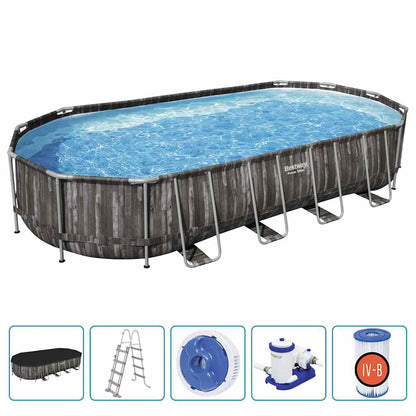 Swimmingpool-Set Oval 7,32x3,66x1,22 m
