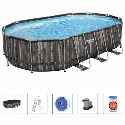 Power Steel Swimmingpool-Set Oval 610x366x122 cm