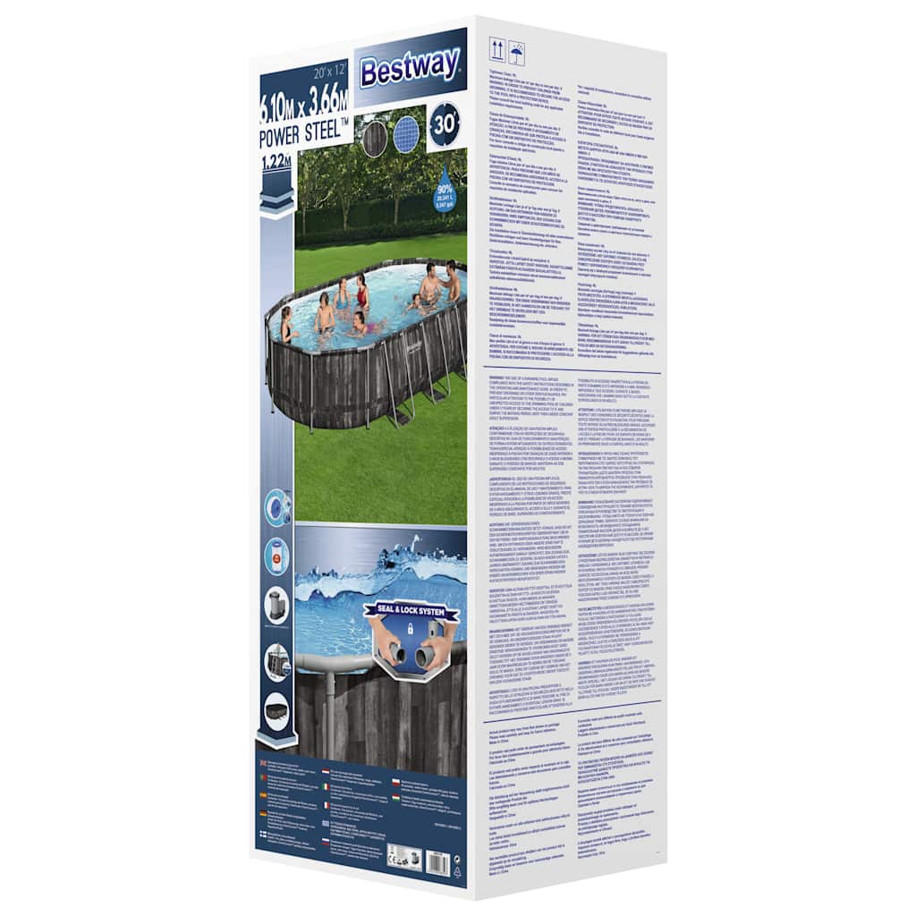 Power Steel Swimmingpool-Set Oval 610x366x122 cm
