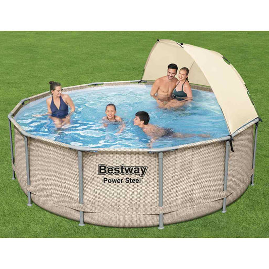Power Steel Swimmingpool-Set mit Dach 396x107 cm