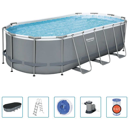 Power Steel Aufstellpool Oval 549x274x122 cm