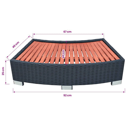 Spa-Einstiegsstufe Poly Rattan 92×45×25 cm Schwarz