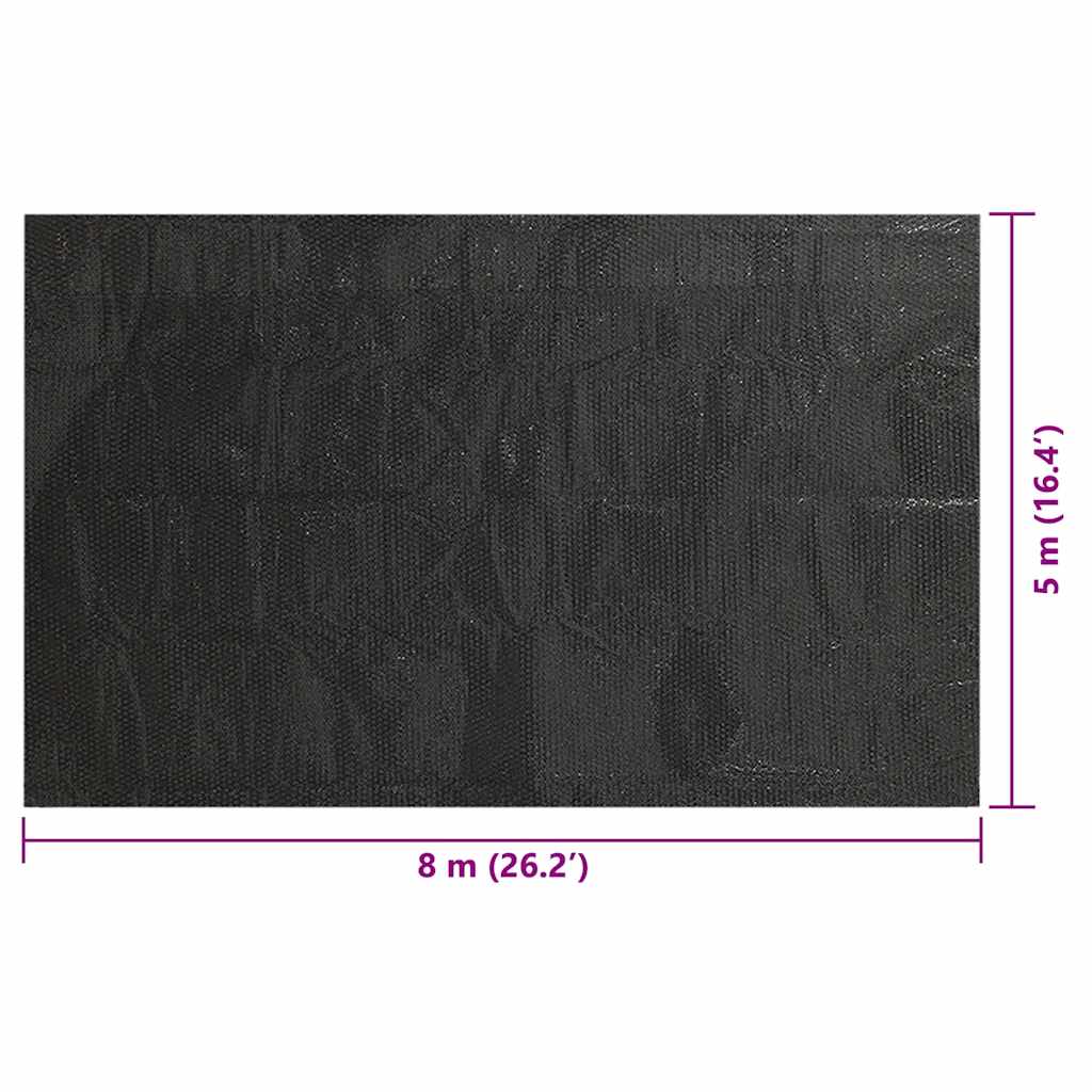 Treibende Pool Solarfolie rechtecking 8 x 5 m Pools, schwarz