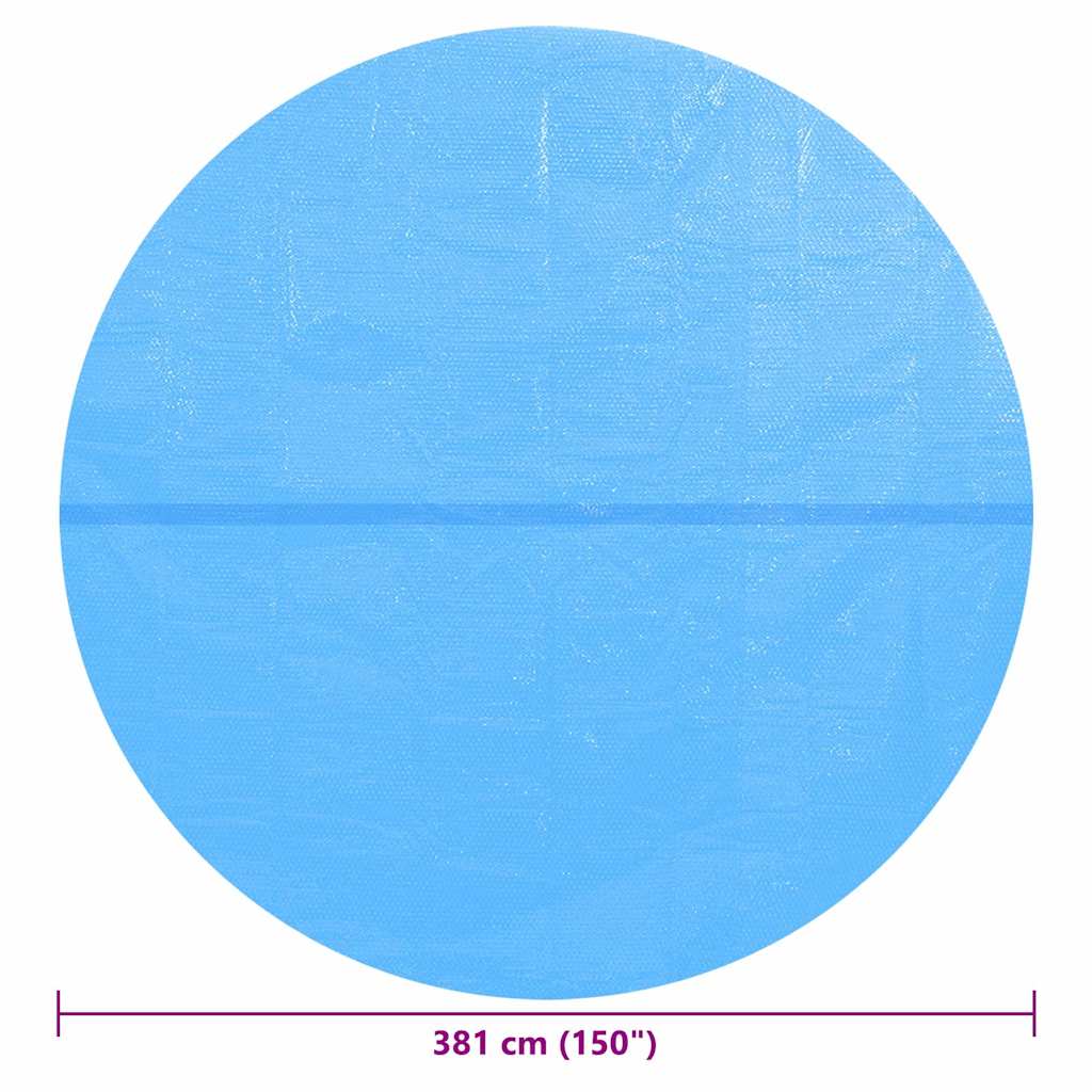 Treibende Runde PE Pool-Solarplane 381 cm Blau