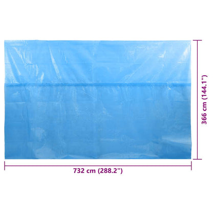 Rechteckige Pool-Abdeckung PE Blau 732 x 366 cm