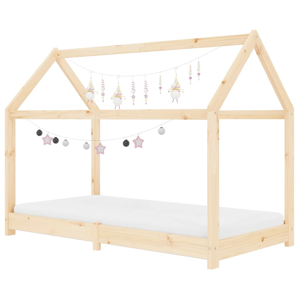 Kinder-Bettgestell Massivholz Kiefer 80 x 160 cm