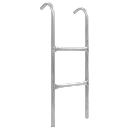 2-stufige Trampolinleiter Stahl Silbern 72 cm (Geeignet für 65 cm Höhe)
