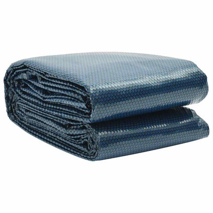 Treibende Pool-Solarplane PE 1200x600 cm Schwarz und Blau