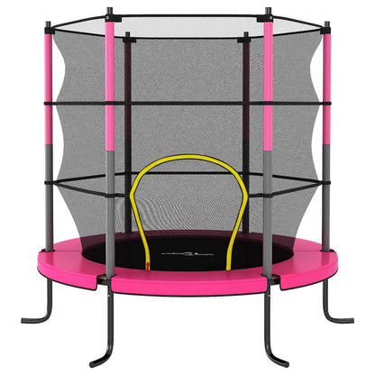 Trampolin mit Sicherheitsnetz Rund 140x160 cm Rosa