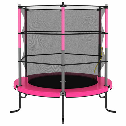 Trampolin mit Sicherheitsnetz Rund 140x160 cm Rosa