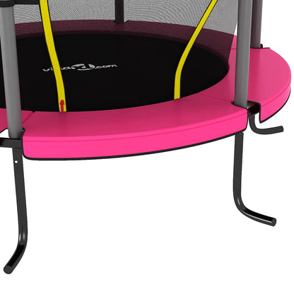 Trampolin mit Sicherheitsnetz Rund 140x160 cm Rosa