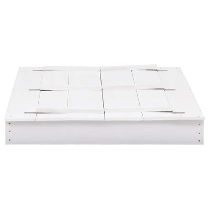 Sandkasten Tannenholz Weiß 95x90x15 cm