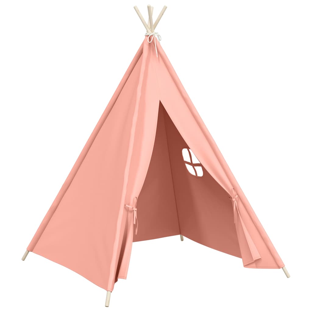 Kinder Tipi-Zelt mit Tasche Pfirsichhaut Rosa 120x120x150 cm