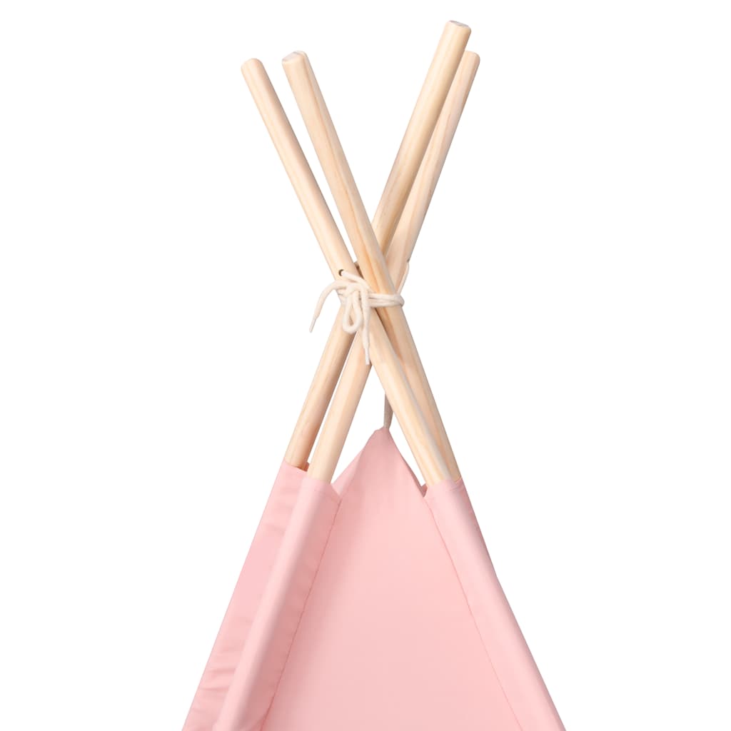 Kinder Tipi-Zelt mit Tasche Pfirsichhaut Rosa 120x120x150 cm