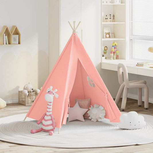 Kinder Tipi-Zelt mit Tasche Pfirsichhaut Rosa 120x120x150 cm