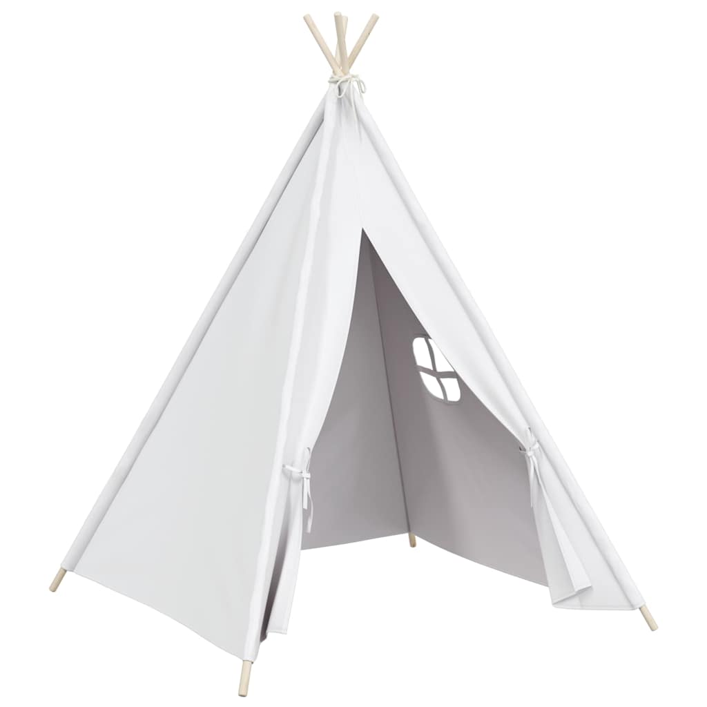 Kinder Tipi-Zelt mit Tasche Pfirsichhaut Weiß 120x120x150 cm