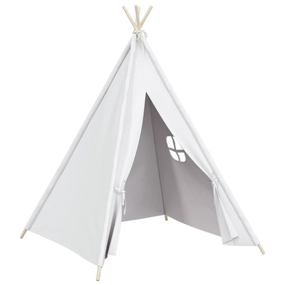 Kinder Tipi-Zelt mit Tasche Pfirsichhaut Weiß 120x120x150 cm