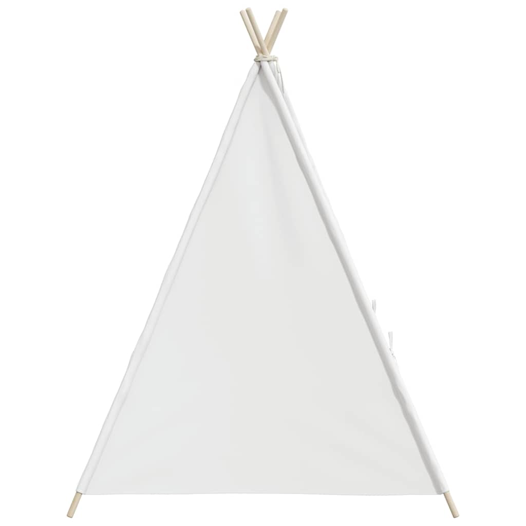 Kinder Tipi-Zelt mit Tasche Pfirsichhaut Weiß 120x120x150 cm