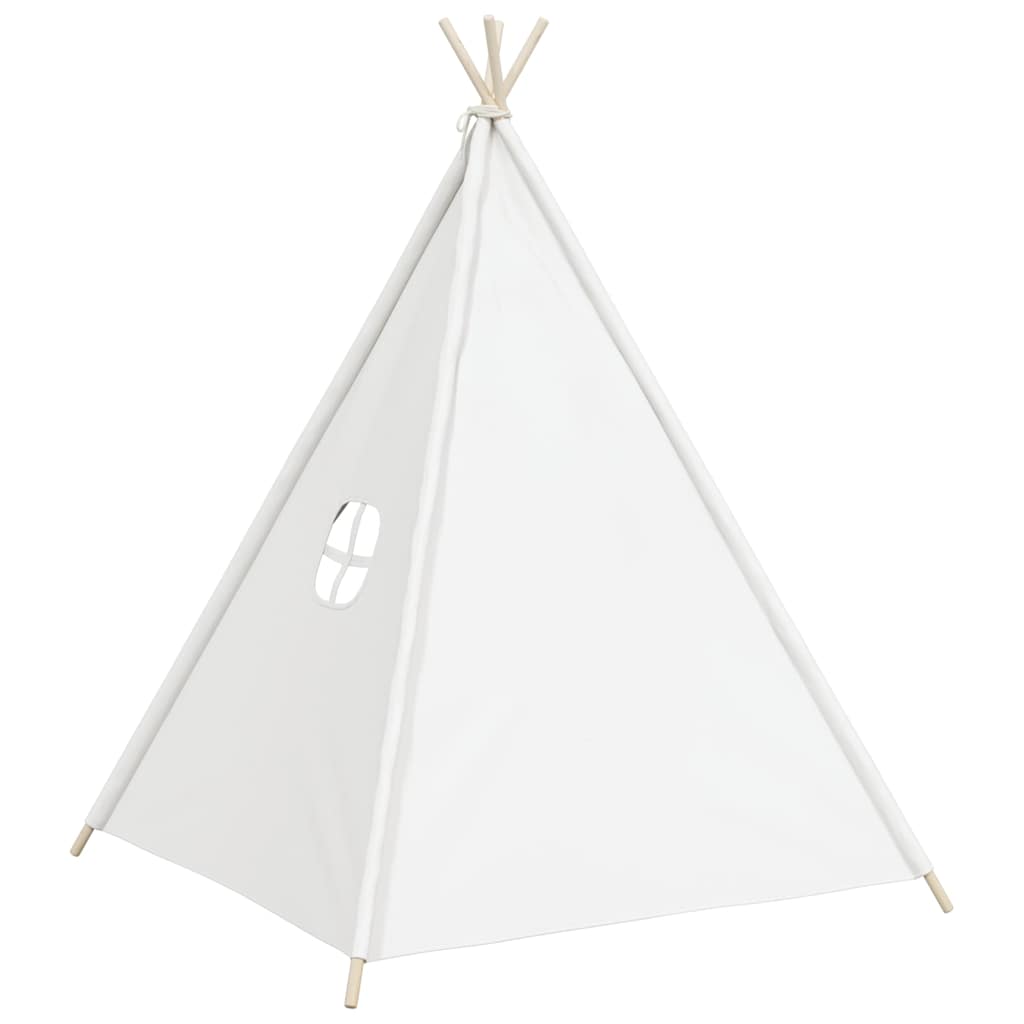 Kinder Tipi-Zelt mit Tasche Pfirsichhaut Weiß 120x120x150 cm