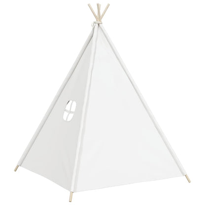 Kinder Tipi-Zelt mit Tasche Pfirsichhaut Weiß 120x120x150 cm