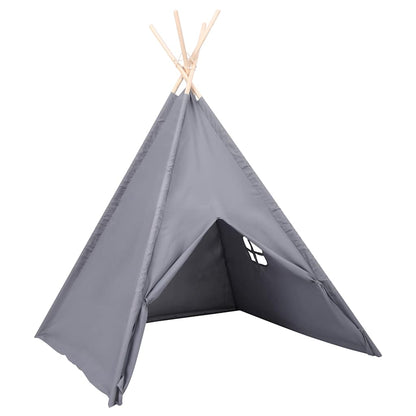Kinder Tipi-Zelt mit Tasche Pfirsichhaut Grau 120x120x150 cm